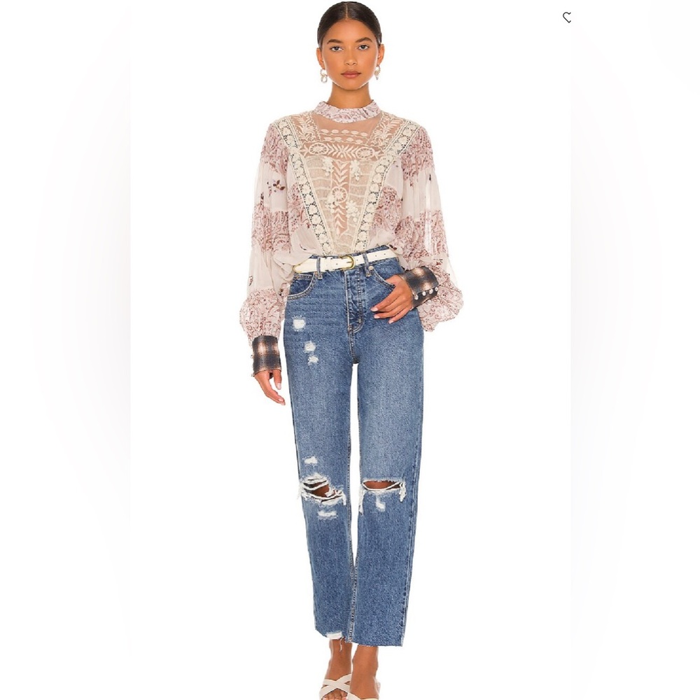 NWT FREE PEOPLE X WE THE FREE mom jeans